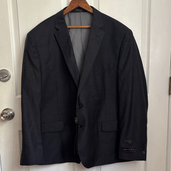 NEW TIGLIO Luxe Novello Gray Suit Jacket 100% Pure Wool size 50S viscose lining - Picture 1 of 15